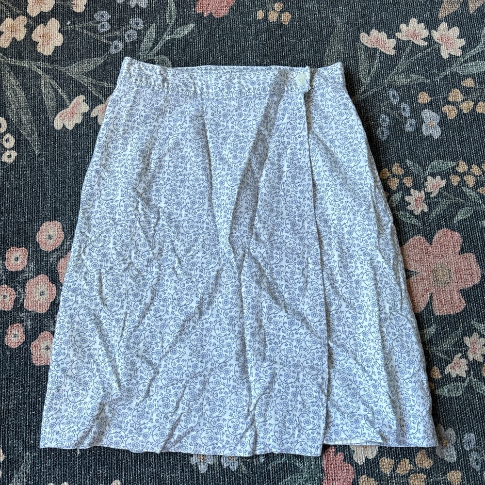 Forenza Blue Midi A-Line Skirt for Casual Wear